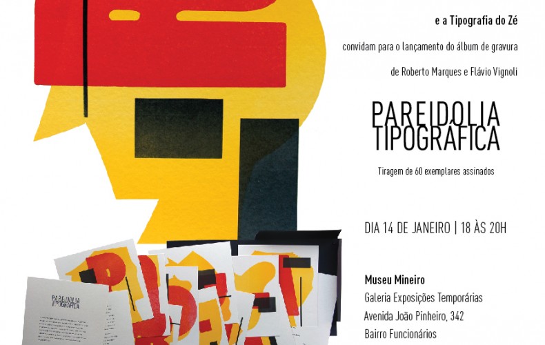 Lançamento de álbum de gravuras Pareidolia Tipográfica, tiragem limitada e assinada.