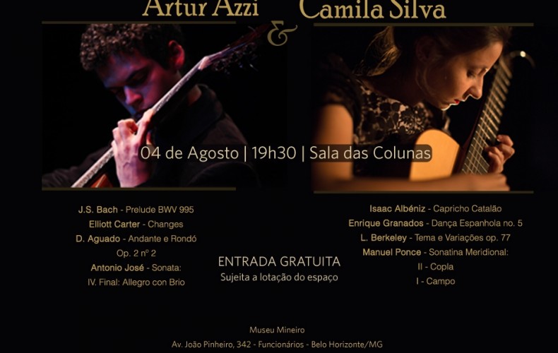 Museu Mineiro recebe os jovens violonistas Artur Azzi e Camilla Silva