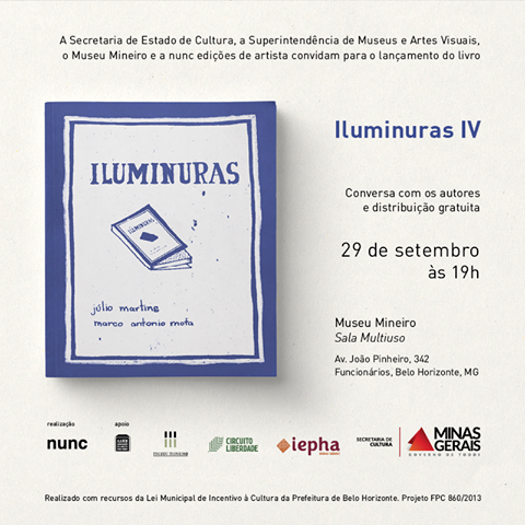 Lançamento do livro Iluminuras IV – de Júlio Martins e Marco Antonio Mota