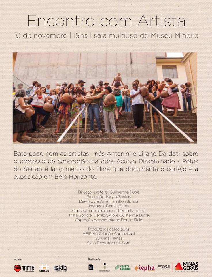 Bate-papo com Inês Antonini e Liliane Dardot sobre a obra Acervo Disseminado – Potes do Sertão – 10 de novembro – 19h